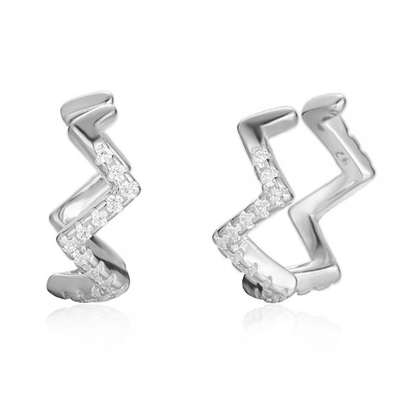 Ear cuff zig zag plata