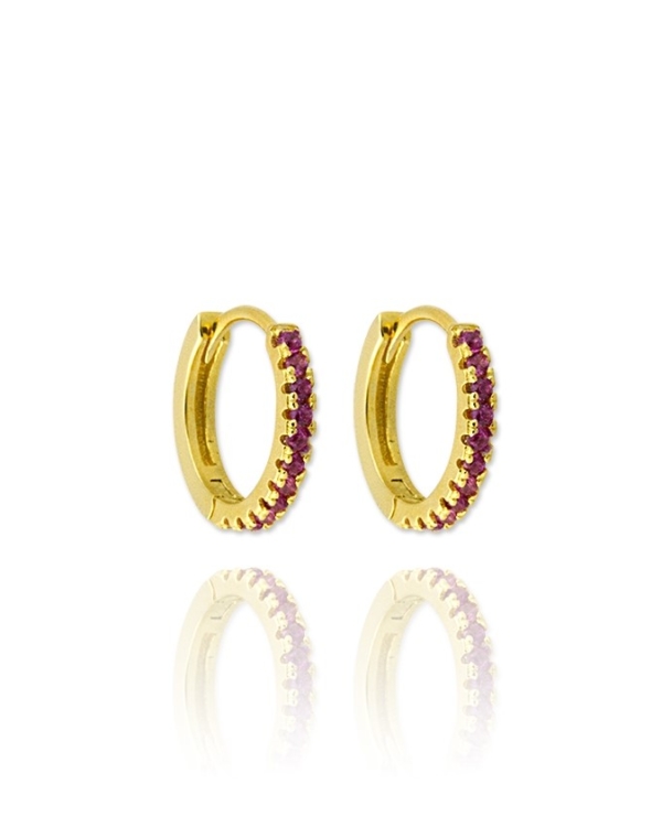 Mini aro 12mm cz fucsia oro