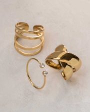 anillos de acero inoxidable dorados 100 y cientas