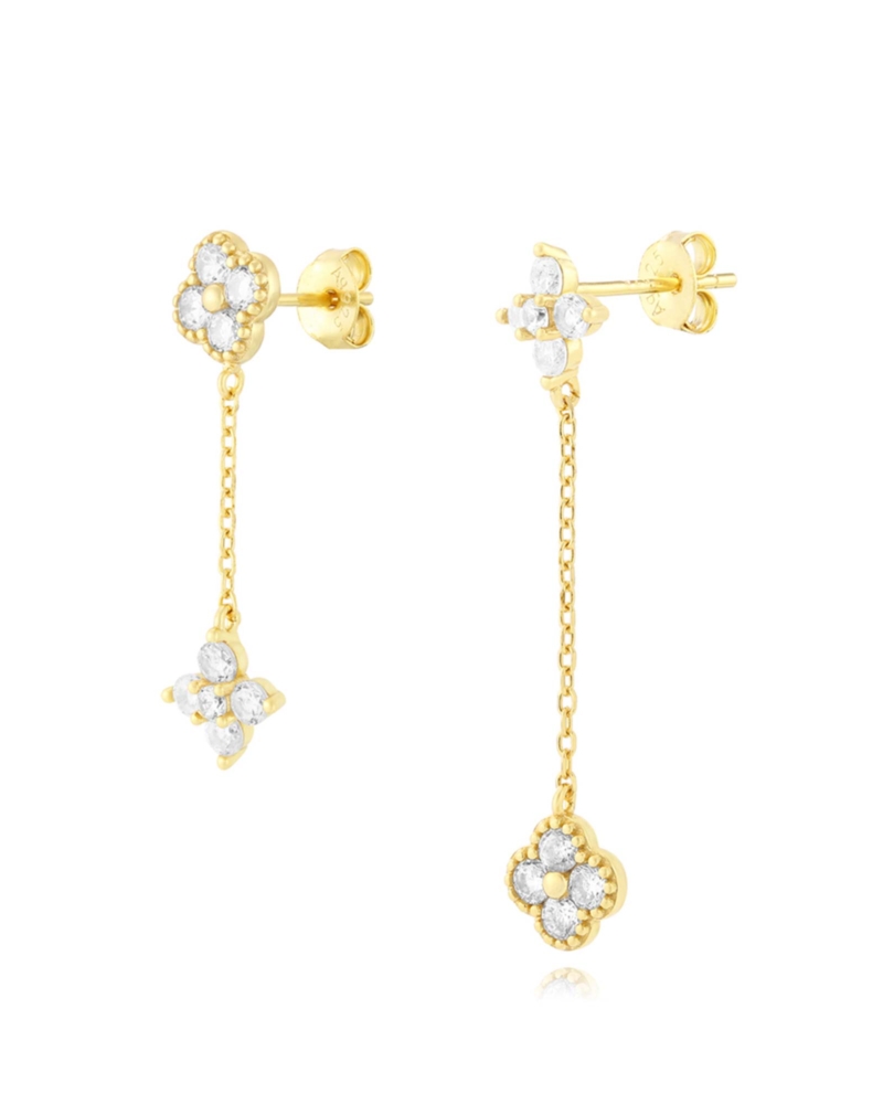 Pendientes-Flor-Trebol-Cadena-oro