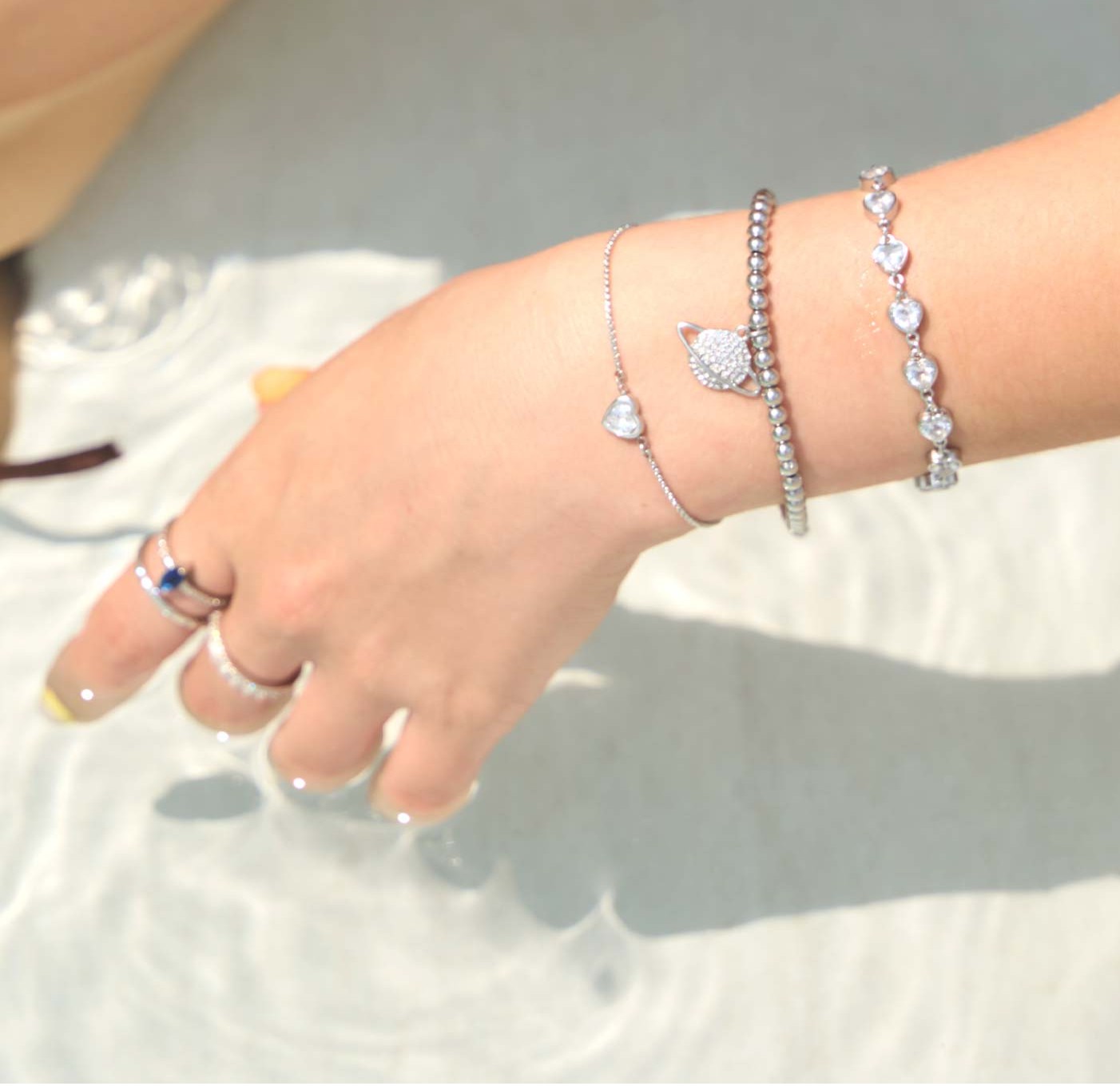 Pulsera Bolitas Saturno Acero - Imagen 2