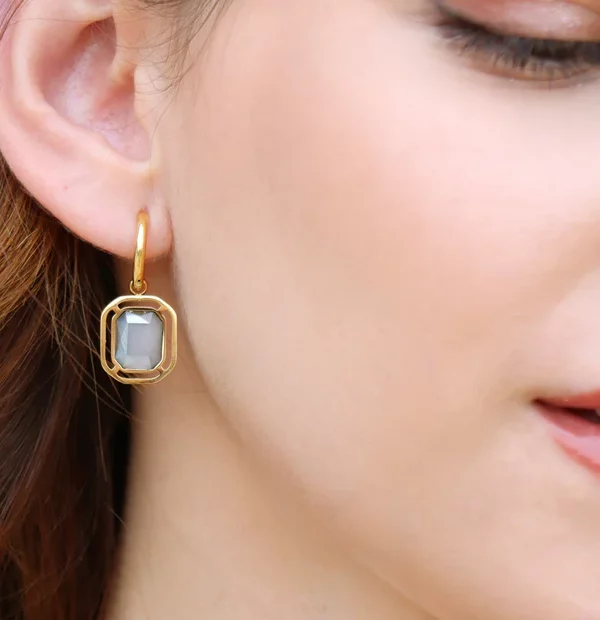 Aros Pixels Gris Gold