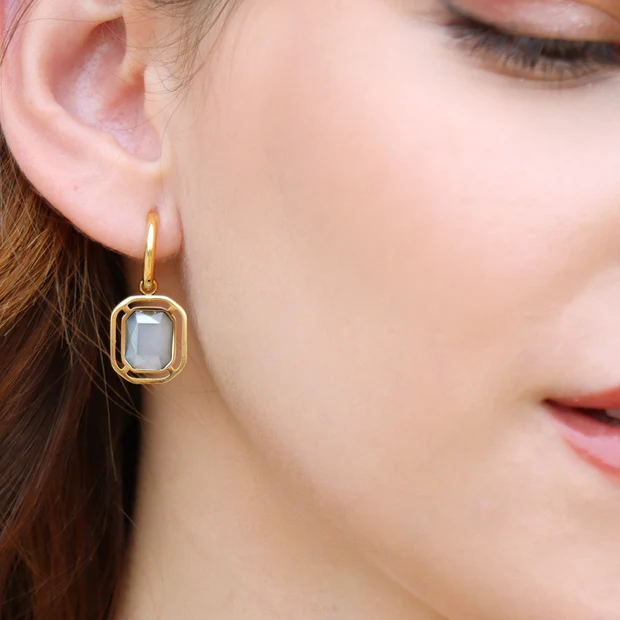 Aros Pixels Gris Gold