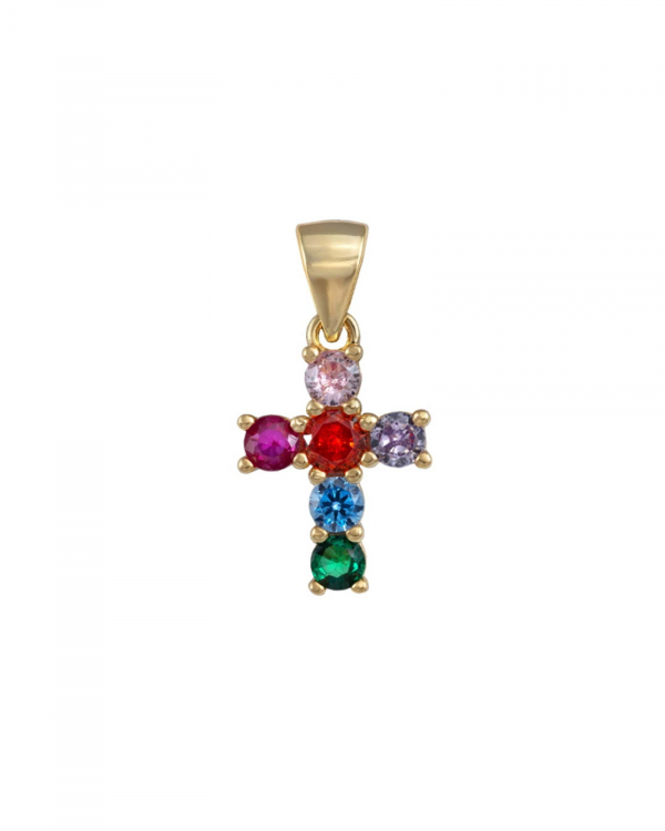 Colgante Cruz Colors Petit Oro