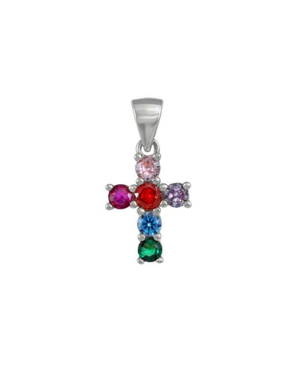 Colgante Cruz Colors Petit Plata