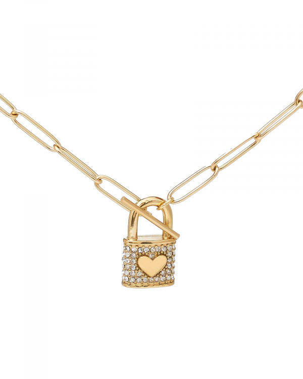 Collar Candado Cuore Czs Gold