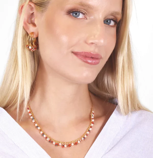 Collar Casual Rojo Gold