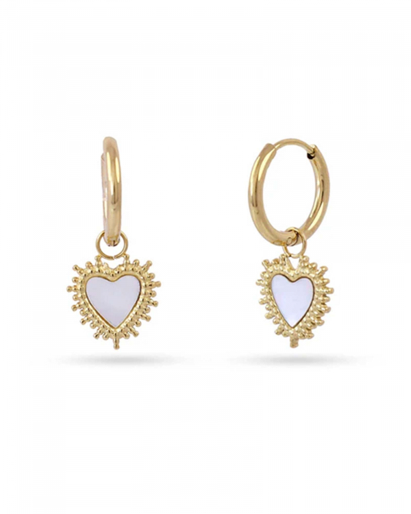 Aros Corazón Nacar Gold