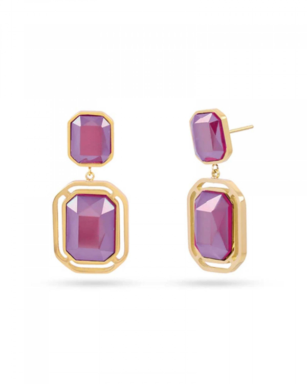 Pendientes Pixels Luni Rosa Gold