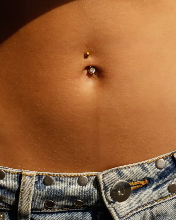 Piercing Ombligo Zircon Gold