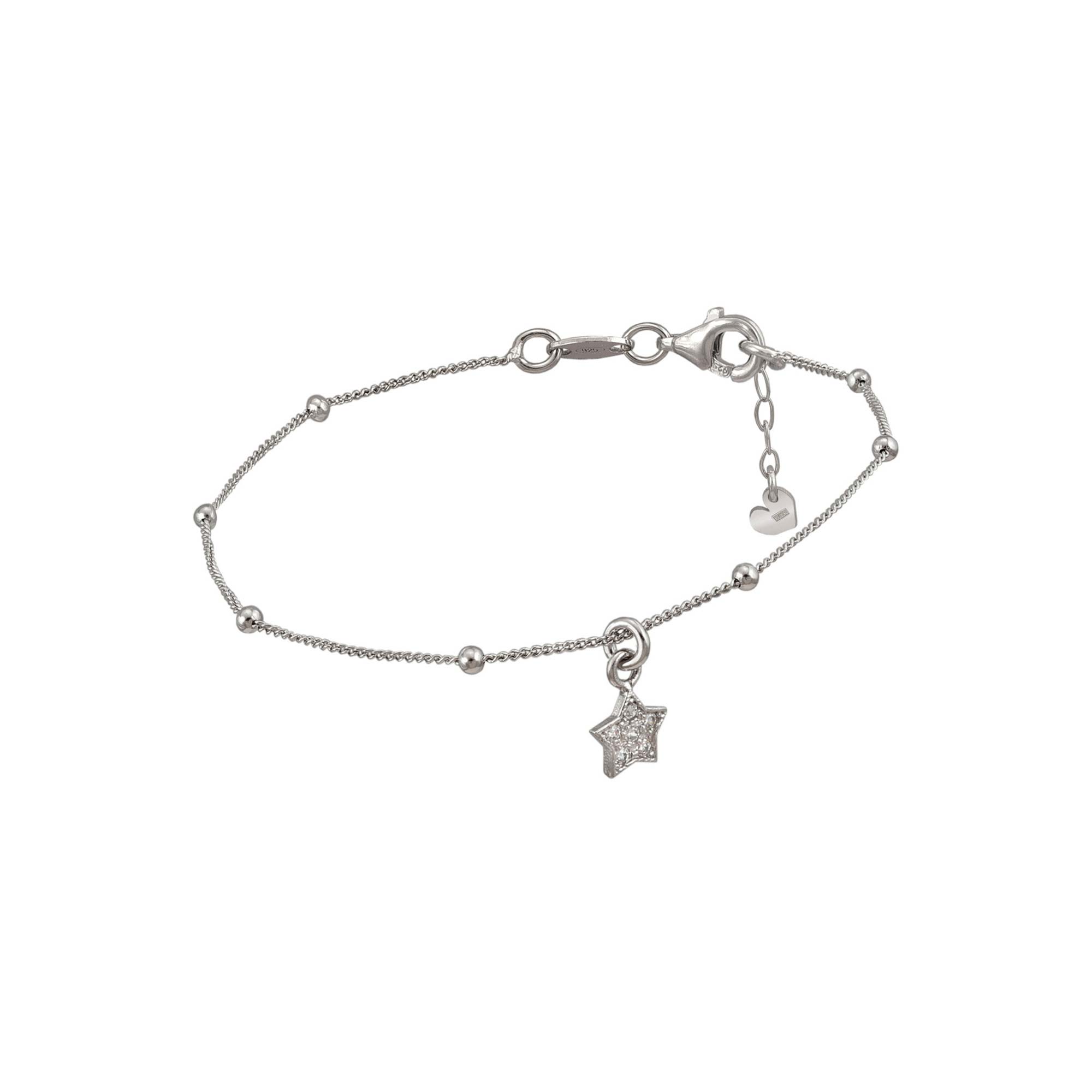 Pulsera Estrella y Bolitas Plata