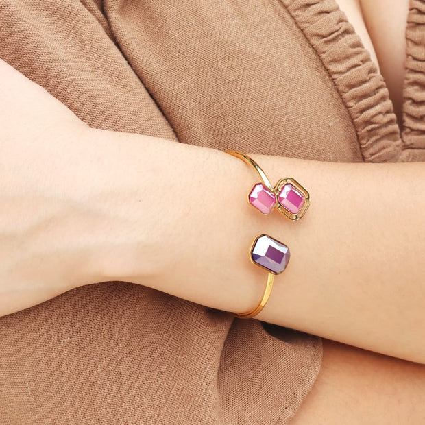 Pulsera Rigida Pixels Rosa Gold - Imagen 2