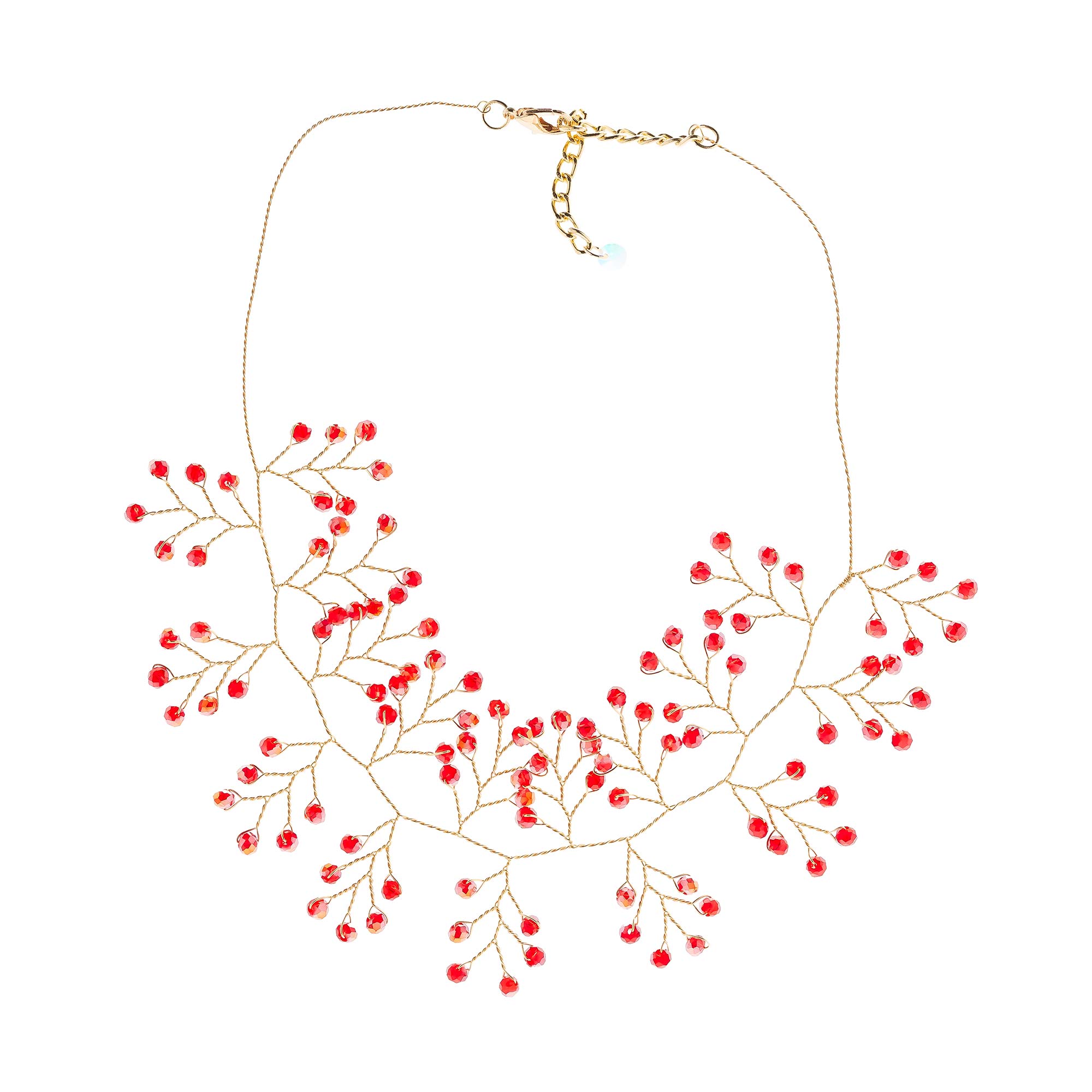 Chocker Piedras Rojas Alambre