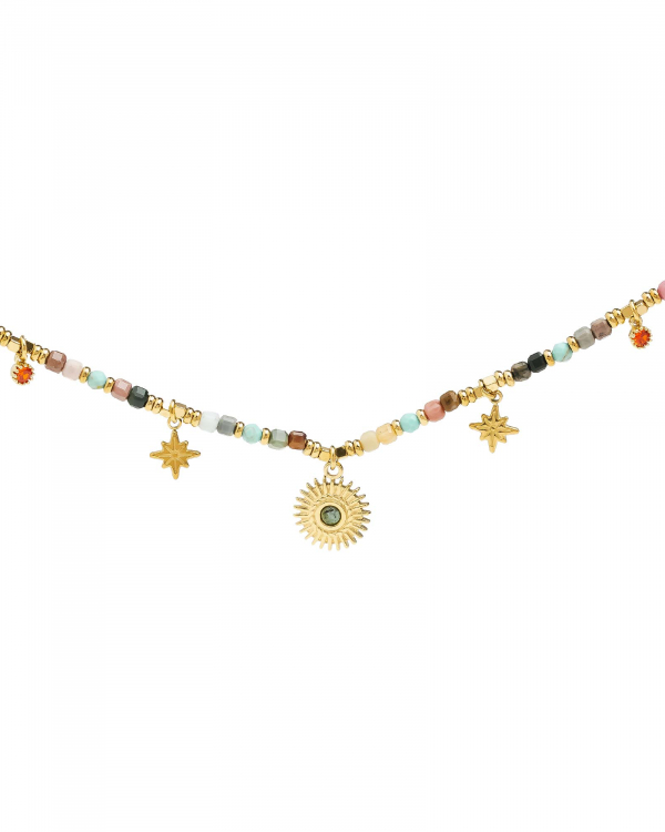 Collar Universo Rodonita Gold