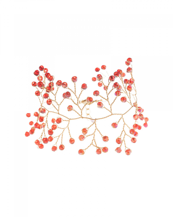 Pulsera-Piedras-rojas-Alambre