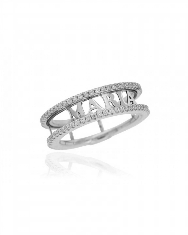 Anillo Personalizado Nombre Czs Plata