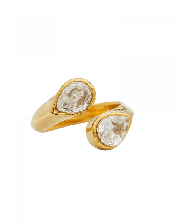 Anillo Doble Gota Gold