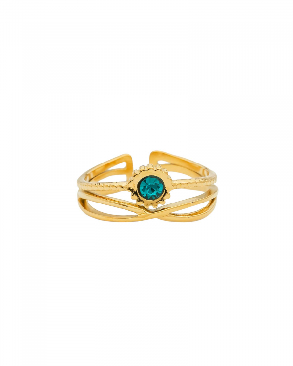 Anillo Sol Azul Gold