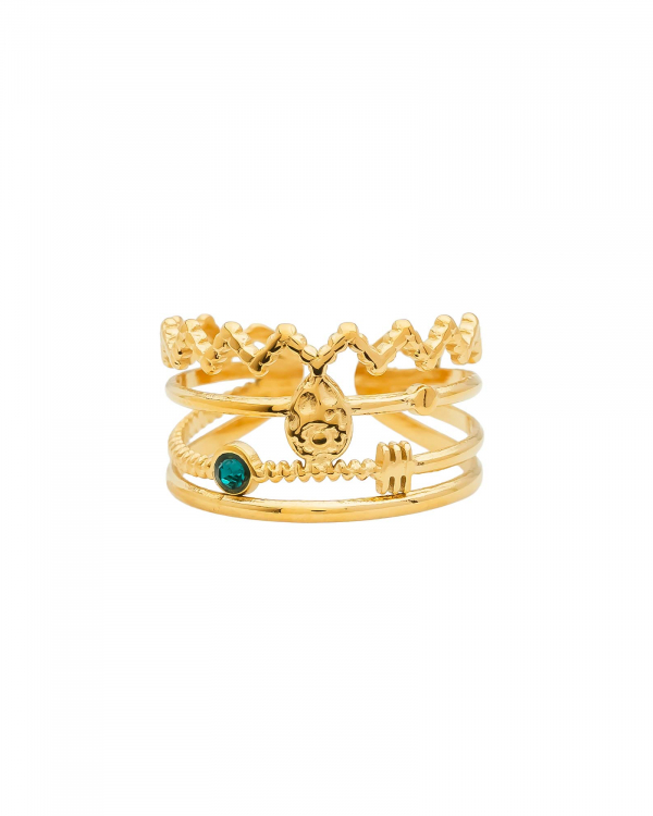 Anillo Zig Azul Gold