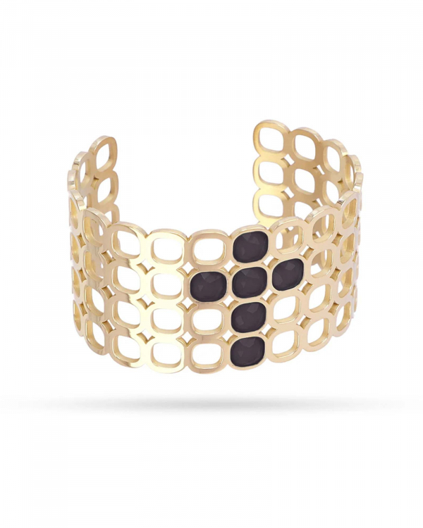 Brazalete Cruz Negro Gold
