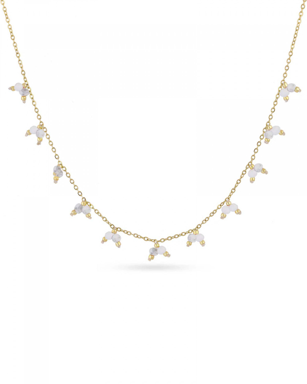 Collar Pidob Cuarzo Blanco Gold