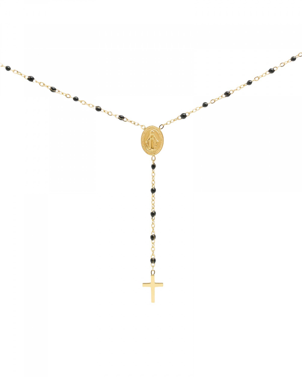 Collar Rosario Negro Gold