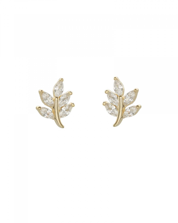 Pendiente Hoja Five Oro