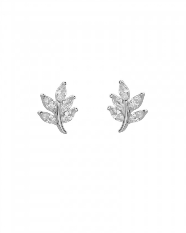 Pendiente Hoja Five Plata