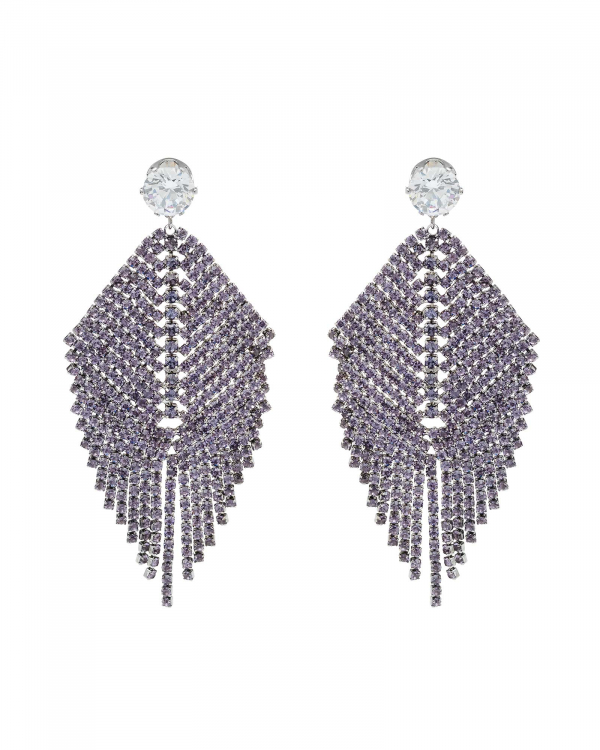 Pendientes Cortina Strass Malva