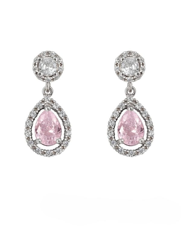 Pendientes Valois Rosa Plata