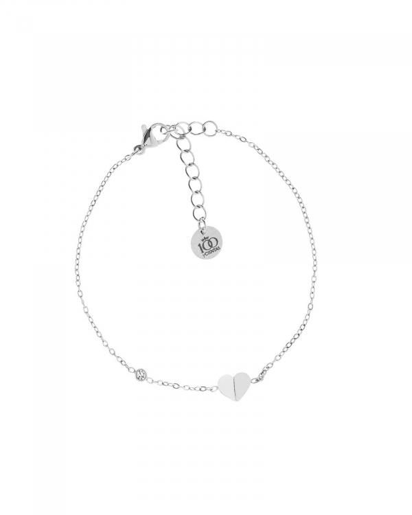 Pulsera Corazón Mitad Nácar Acero