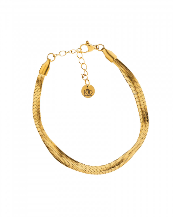 Pulsera Doble Plana Gold