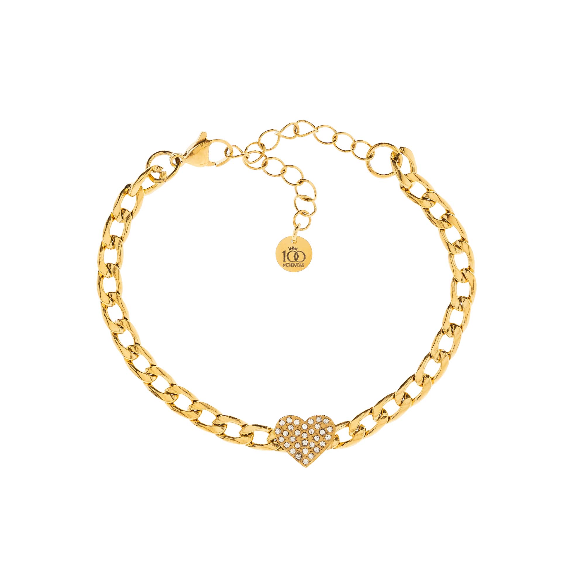 Pulsera Eslabón Corazón Czs Gold - Imagen 2