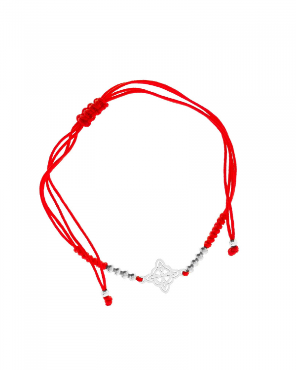 Pulsera Nudo Bruja Roja Acero