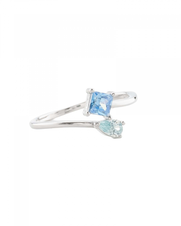 Anillo Agua Azul Plata