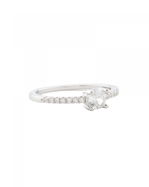 Anillo Solitario Circonitas Plata