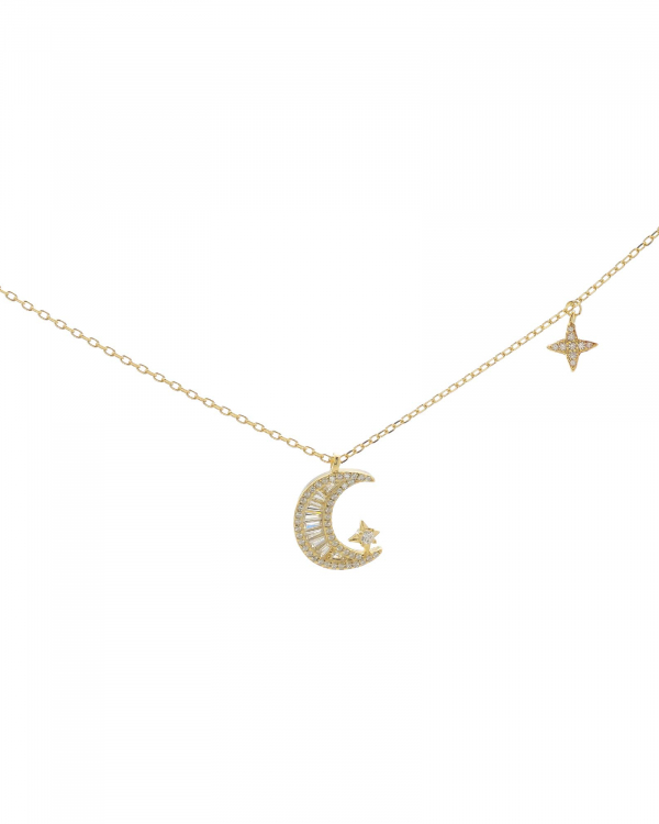 Collar Luna Estrellitas Oro