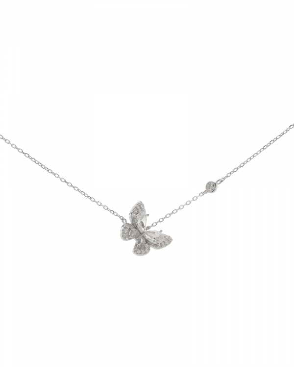 Collar Mariposa Diamante Plata