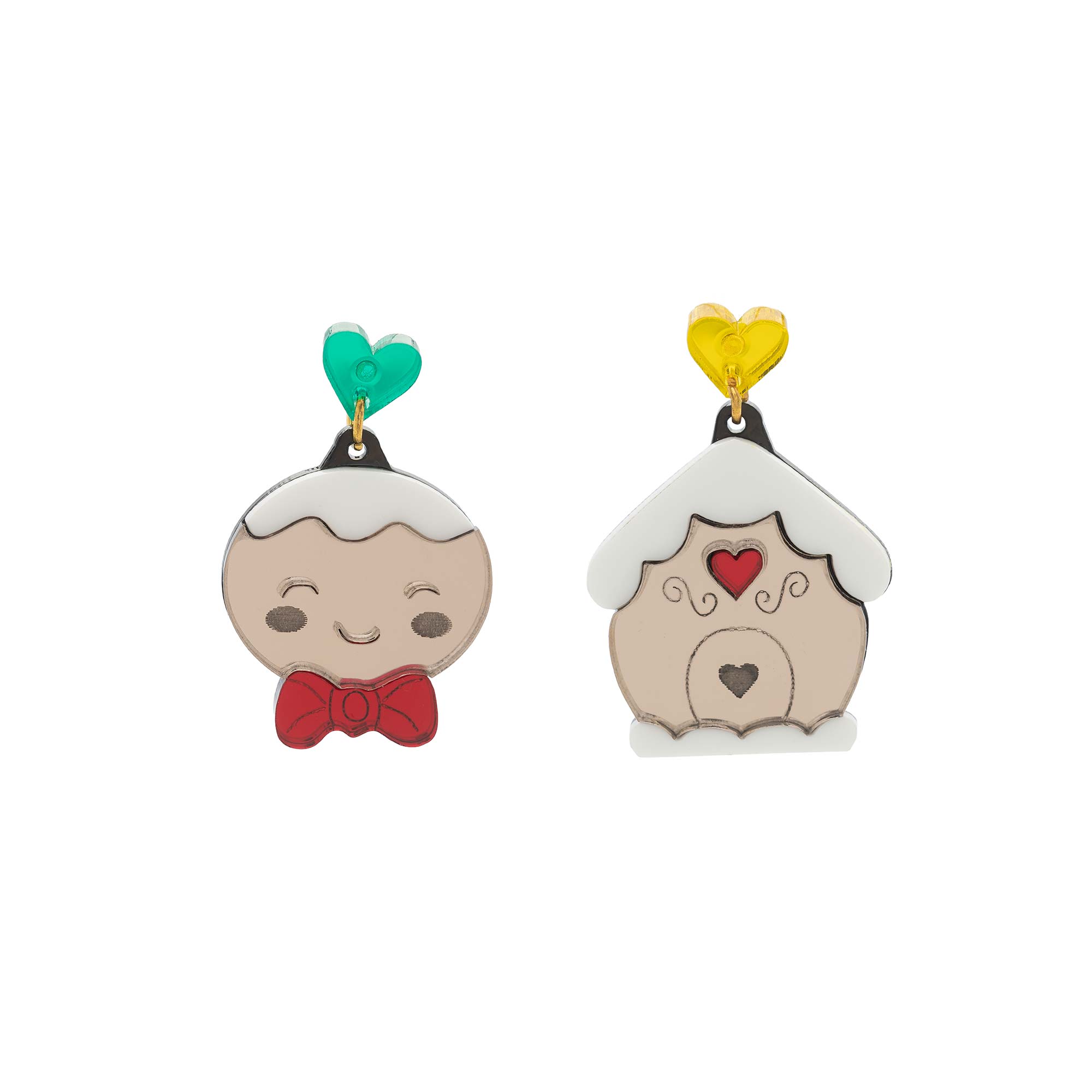Pendientes Casita Jengibre Metacrilato