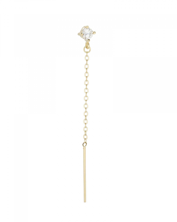 Pendiente Circonita Cadena Oro