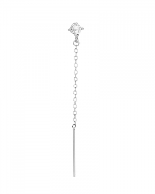 Pendiente Circonita Cadena Plata