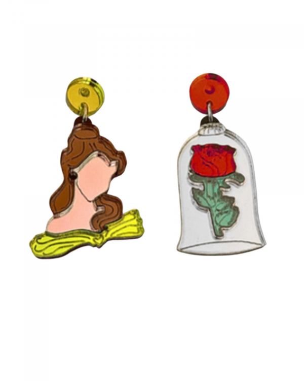 Pendientes Bella y Bestia METACRILATO