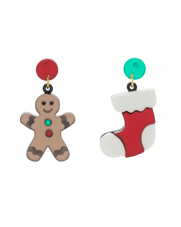 Pendientes Calcetin Navidad Metacrilato