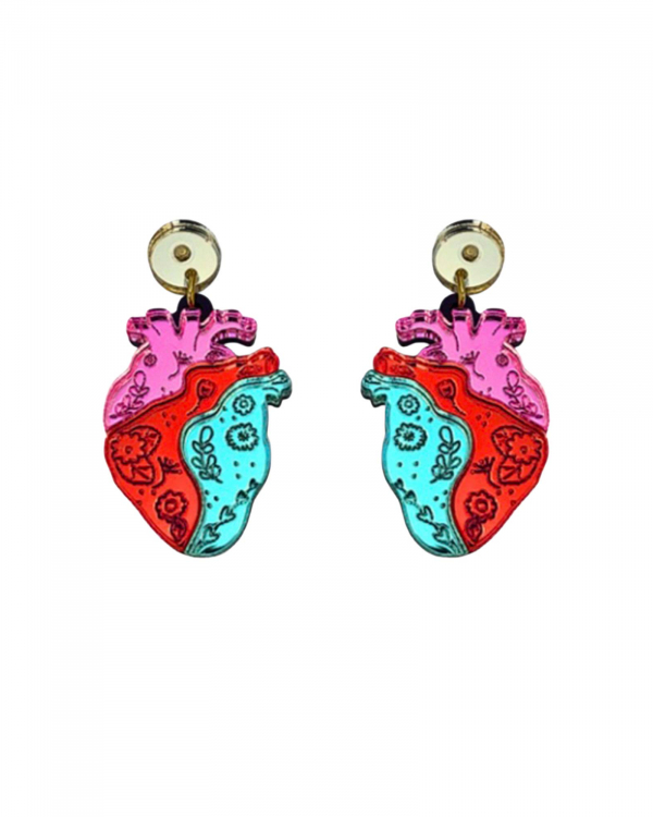 Pendientes Corazon Anatómico METACRILATO