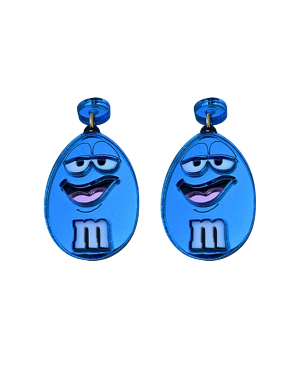 Pendientes M&M Autoconfiado Azul METACRILATO