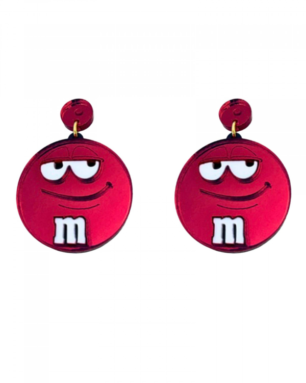 Pendientes M&M Carismatico Rojo METACRILATO