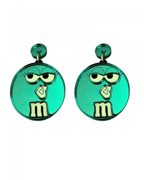 Pendientes M&M Empoderada Verde METACRILATO