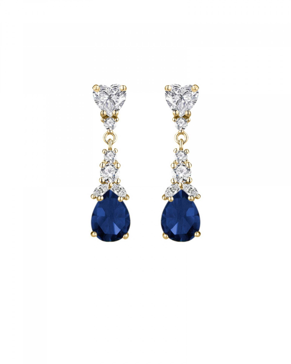 Pendientes Rous Zafiro Oro