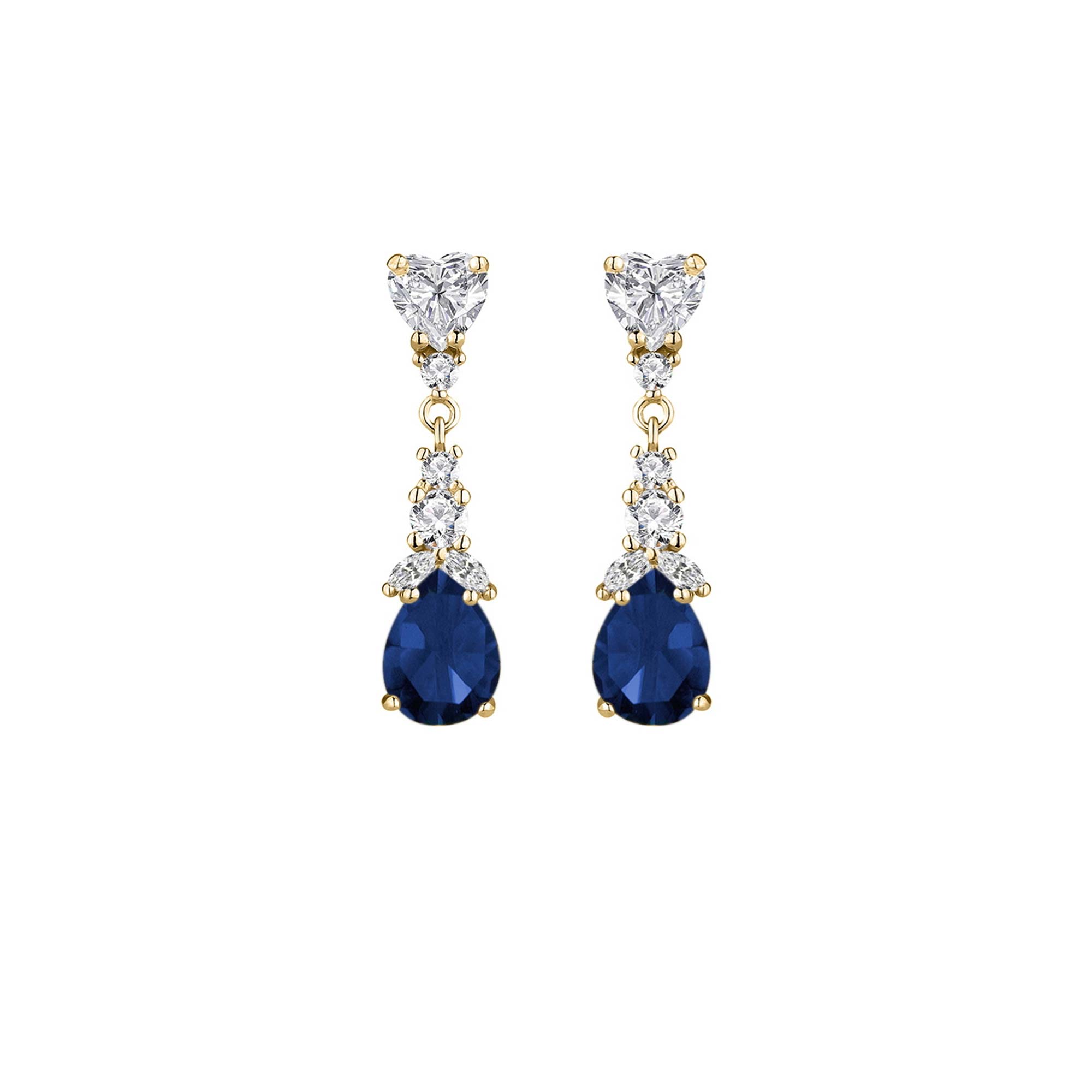 Pendientes Rous Zafiro Oro