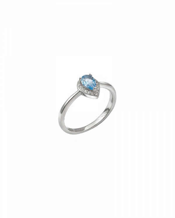 Anillo Gota Aguamarina Plata